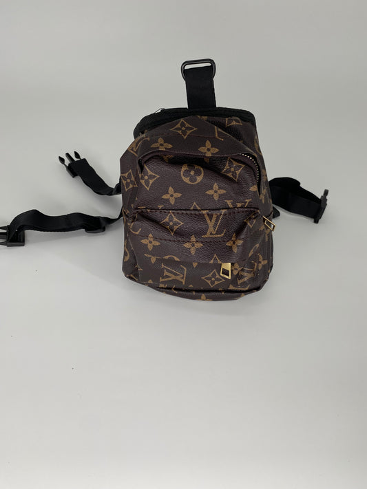 Mini luxury designer dog harness backpack.